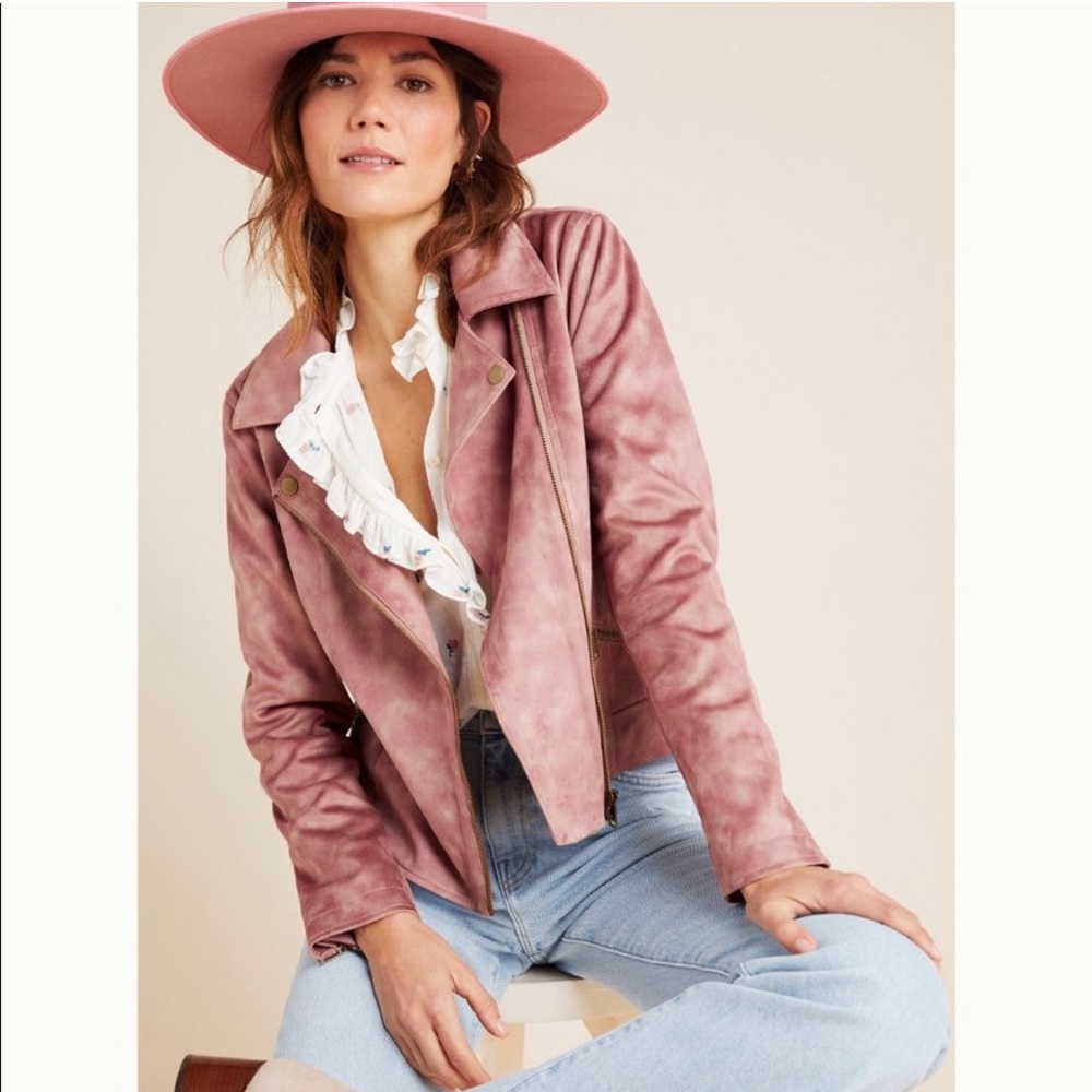 Anthropologie Pink Suaded Tye Dye Jacket XS